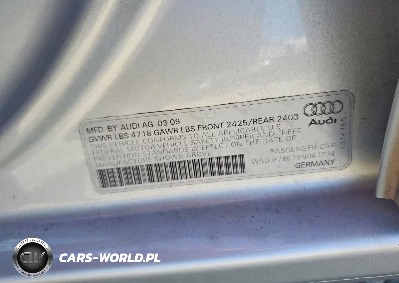 2009 Audi A4 Premium Plus VIN:WAUJF78K79N067774 - 12