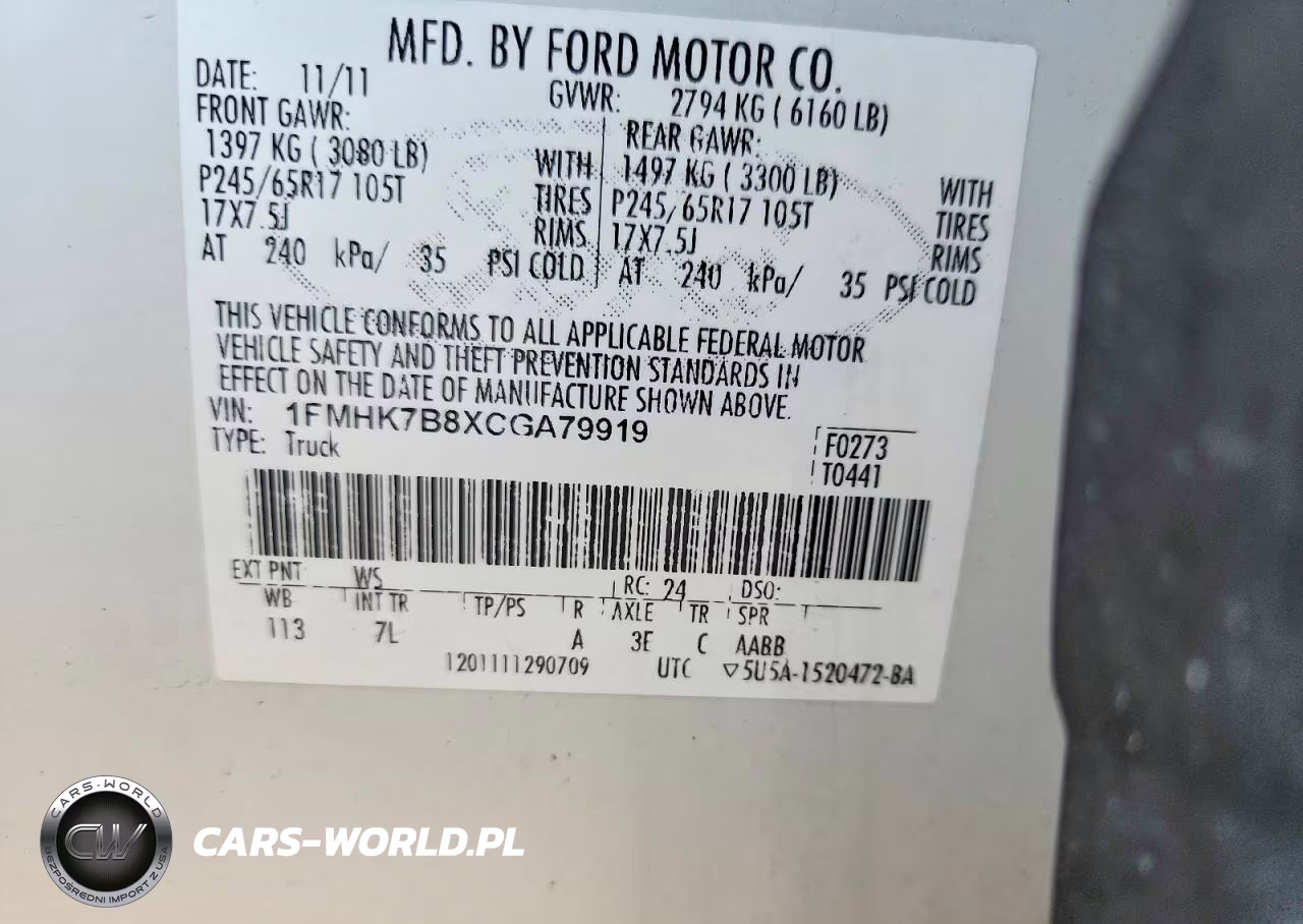 2012 Ford Explorer VIN:1FMHK7B8XCGA79919 - 13