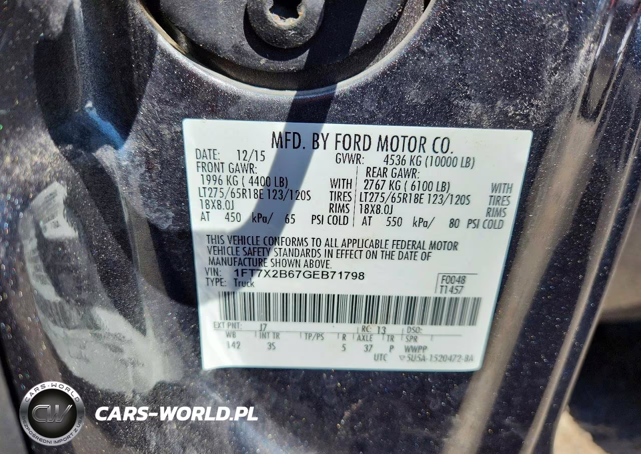 2016 Ford F250 Super Duty VIN:1FT7X2B67GEB71798 - 13