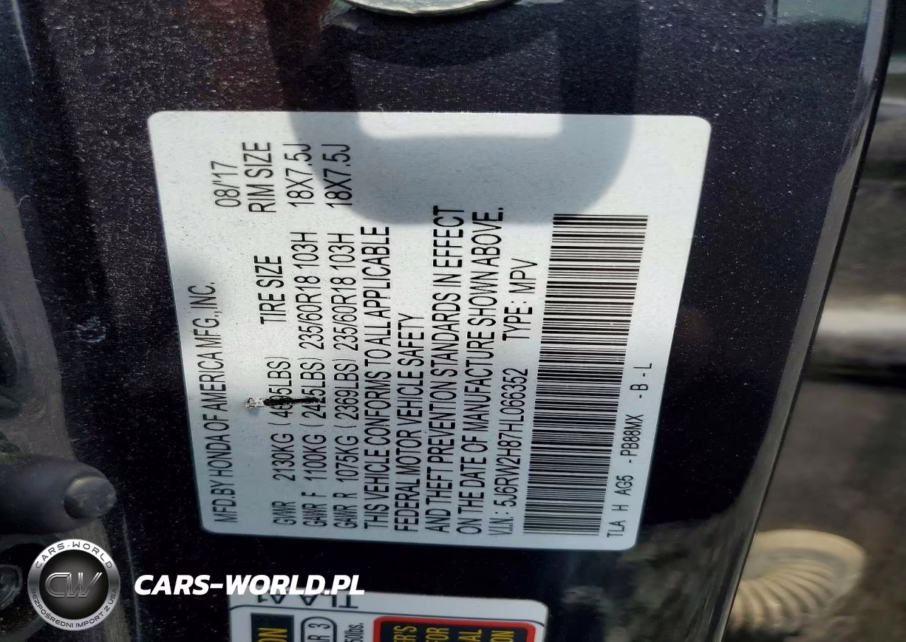 2017 Honda Cr-V Exl VIN:5J6RW2H87HL066352 - 14