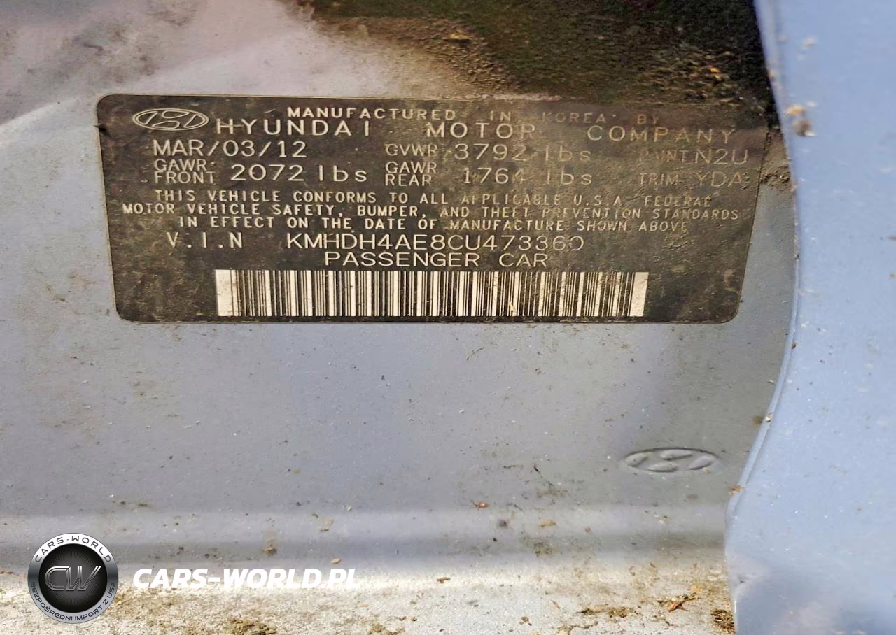 2012 Hyundai Elantra Limited VIN:KMHDH4AE8CU473360 - 12