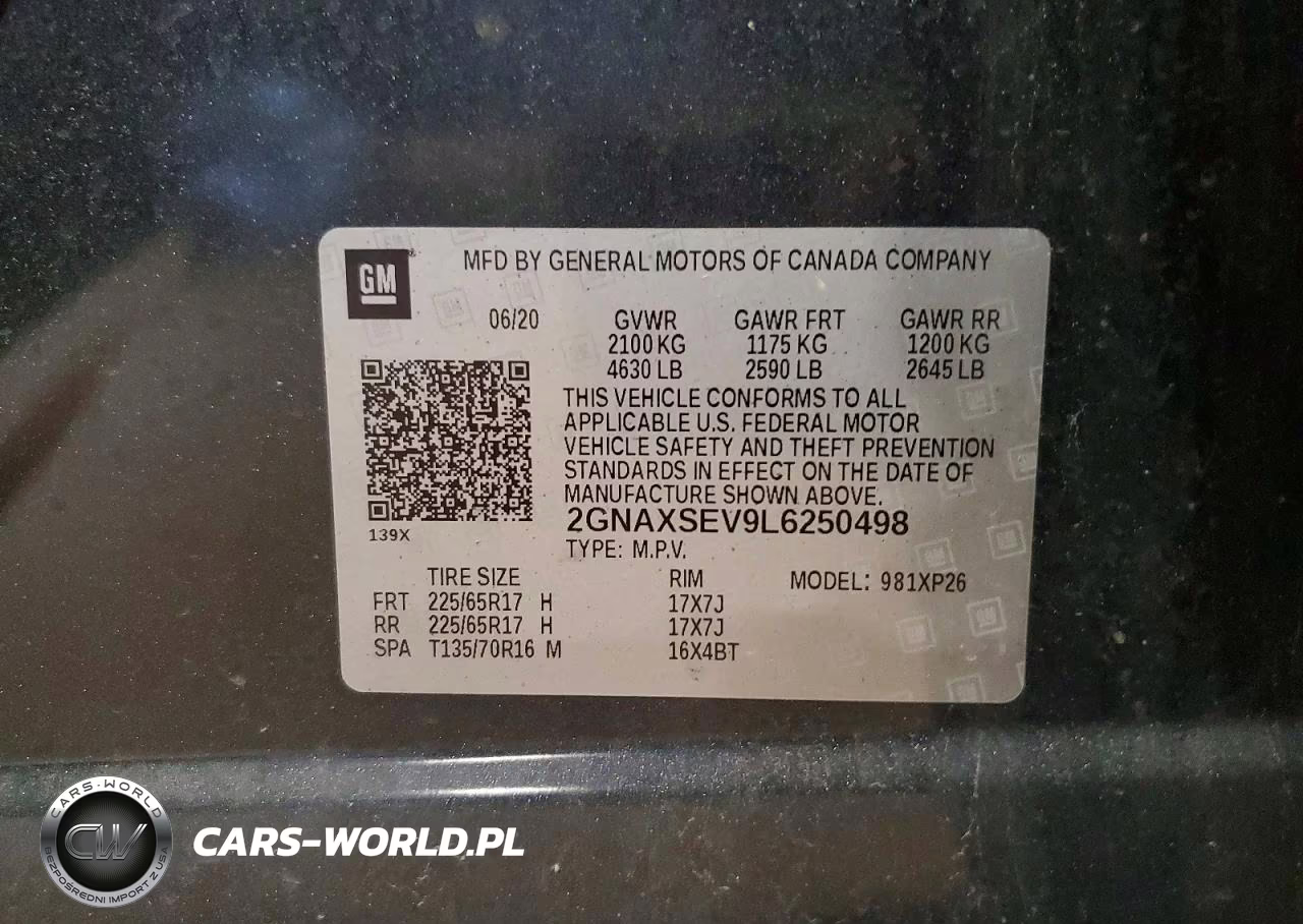 2020 Chevrolet Equinox Ls VIN:2GNAXSEV9L6250498 - 12