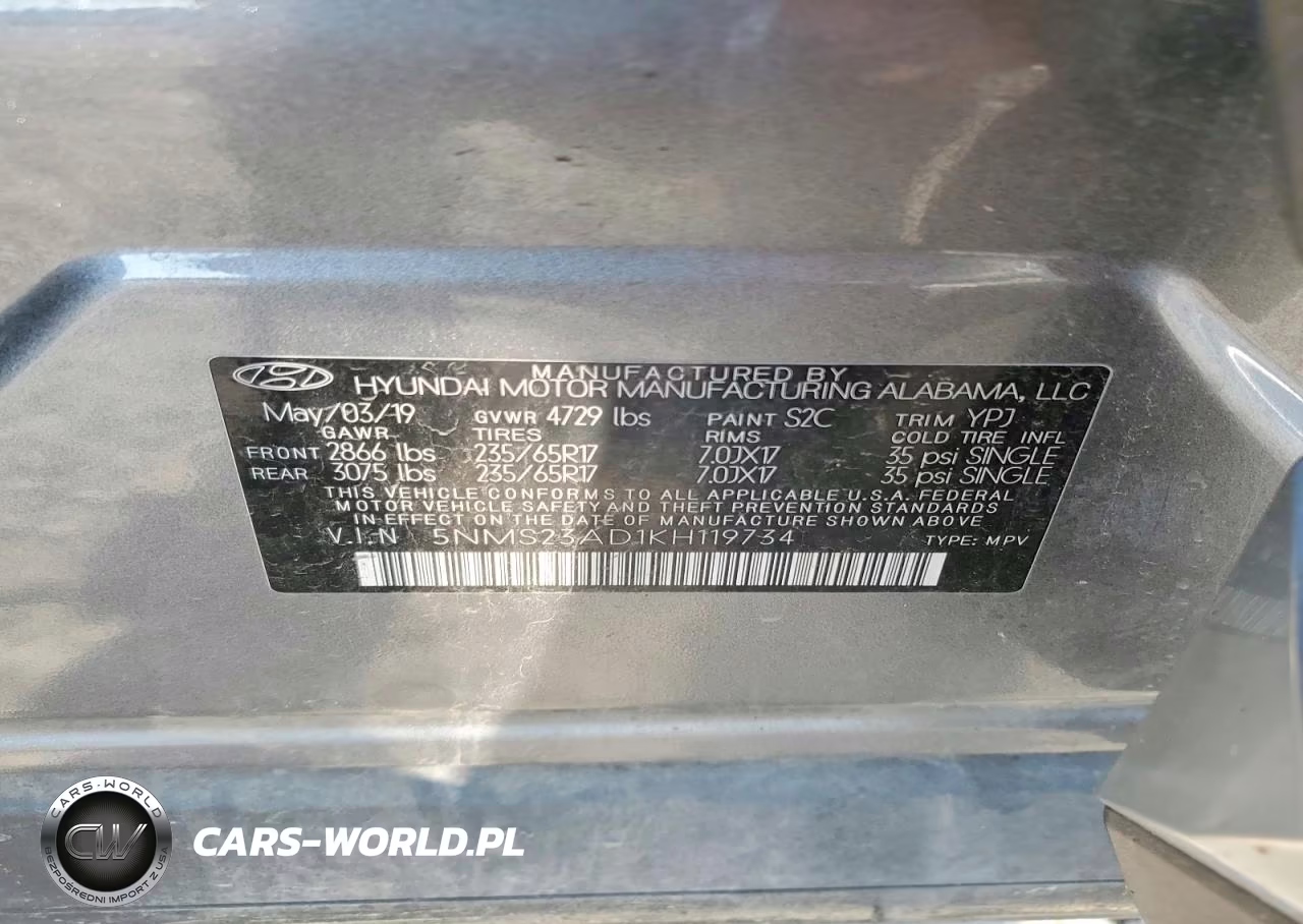 2019 Hyundai Santa Fe VIN:5NMS23AD1KH119734 - 13