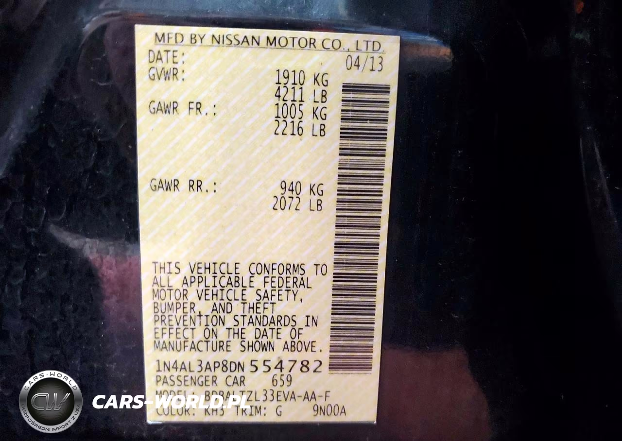 2013 Nissan Altima 2.5 VIN:1N4AL3AP8DN554782 - 13