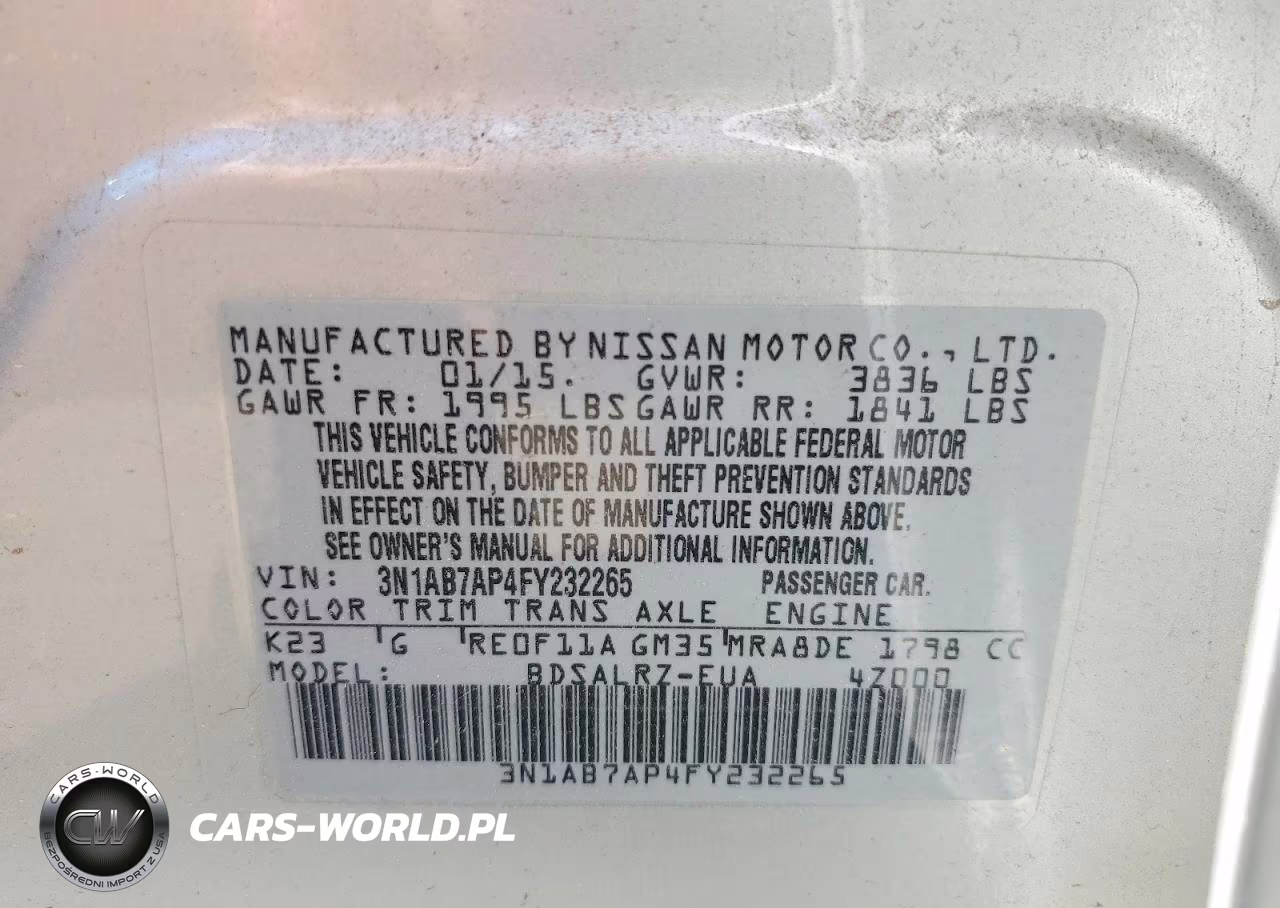 2015 Nissan Sentra Sr VIN:3N1AB7AP4FY232265 - 12