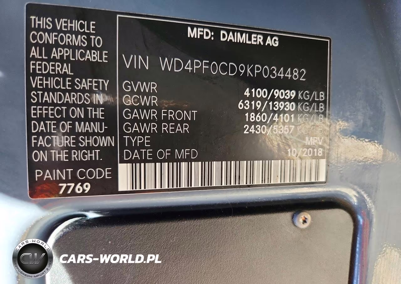 2019 Mercedes-Benz Sprinter 2500-3500 Delivery Van VIN:WD4PF0CD9KP034482 - 13