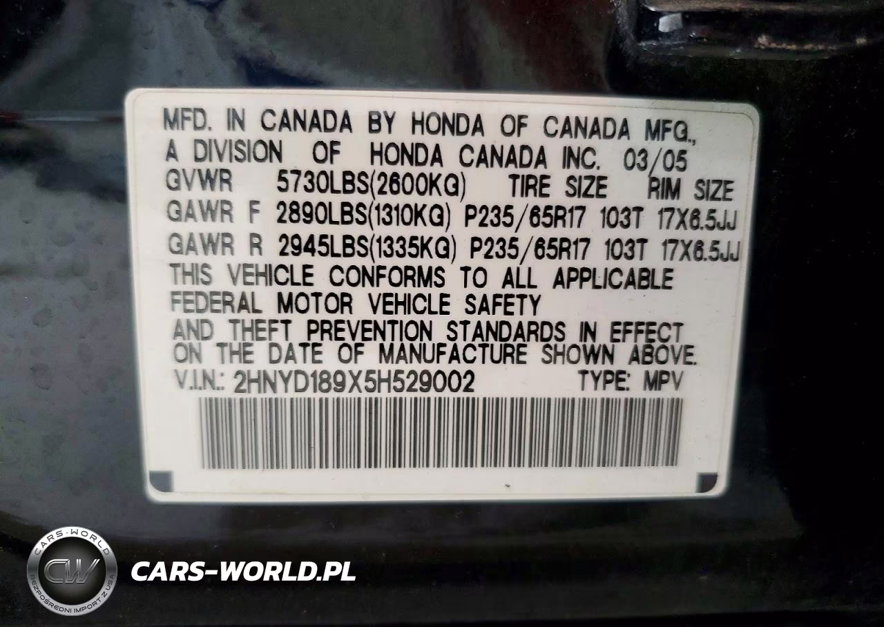 2005 Acura Mdx Touring VIN:2HNYD189X5H529002 - 14