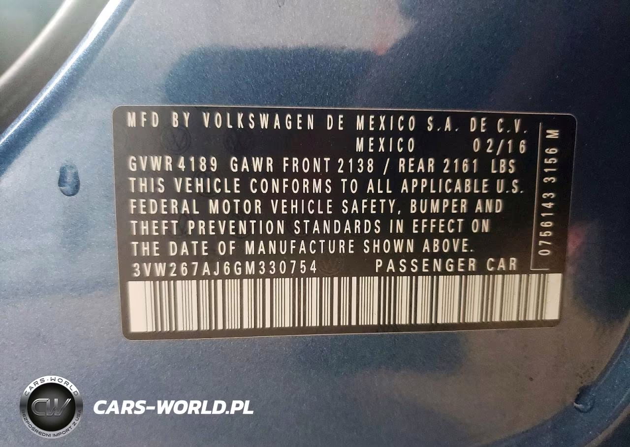 2016 Volkswagen Jetta S VIN:3VW267AJ6GM330754 - 13