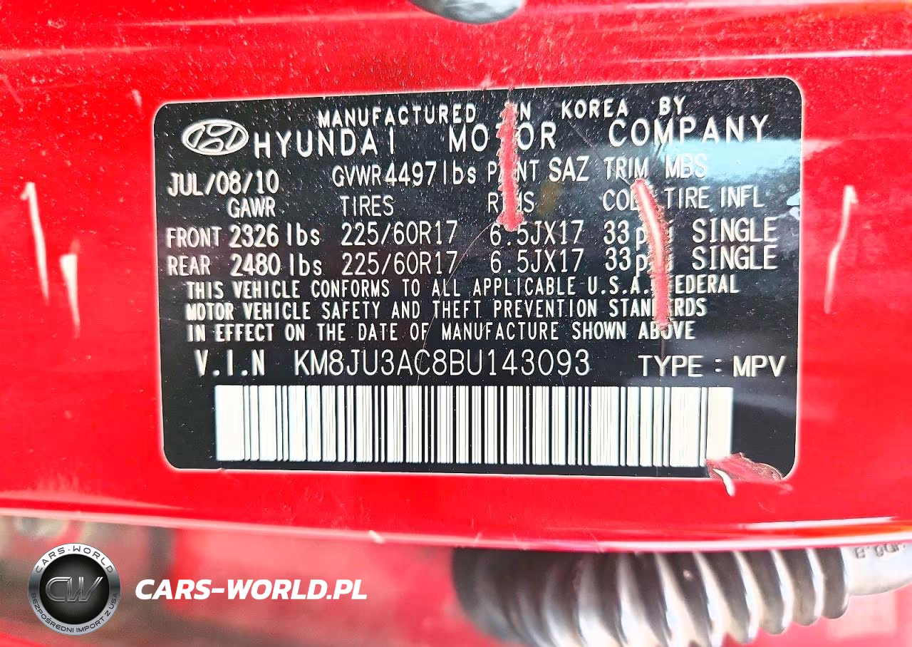 2011 Hyundai Tucson Gls VIN:KM8JU3AC8BU143093 - 13