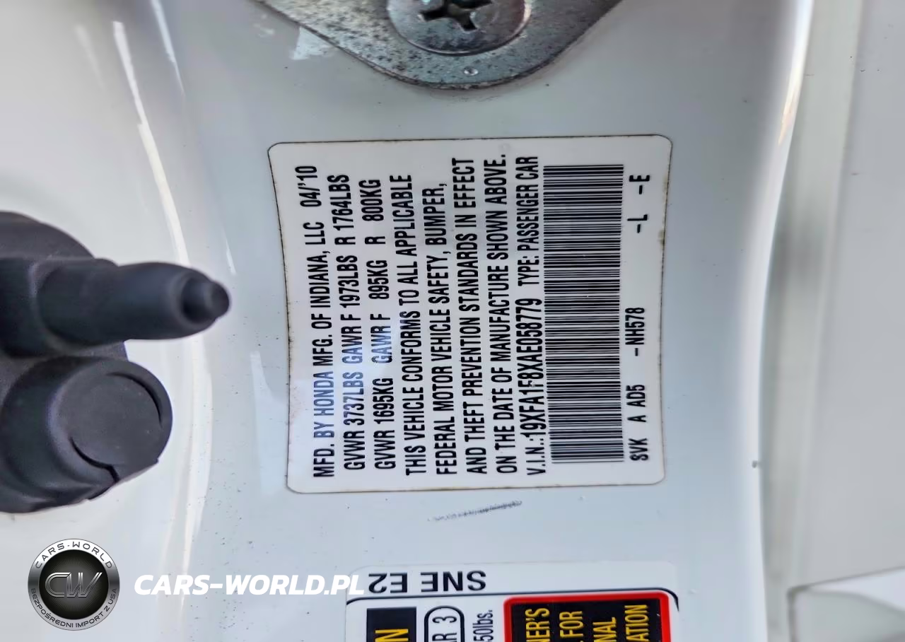 2010 Honda Civic Ex VIN:19XFA1F8XAE058779 - 13