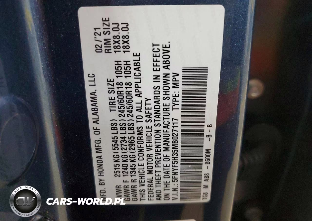 2021 Honda Pilot Ex VIN:5FNYF5H35MB027117 - 13