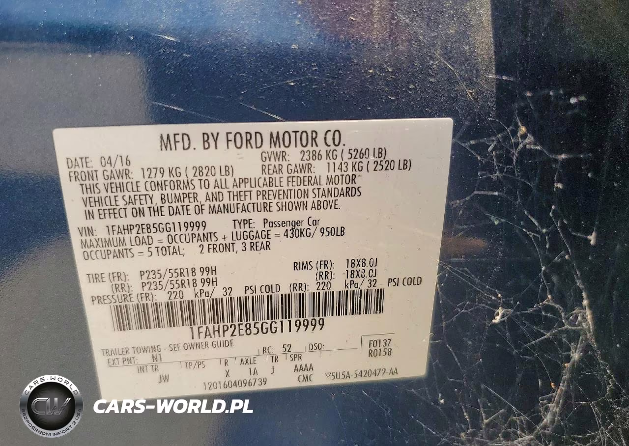 FORD TAURUS SEL VIN:1FAHP2E85GG119999 - 13