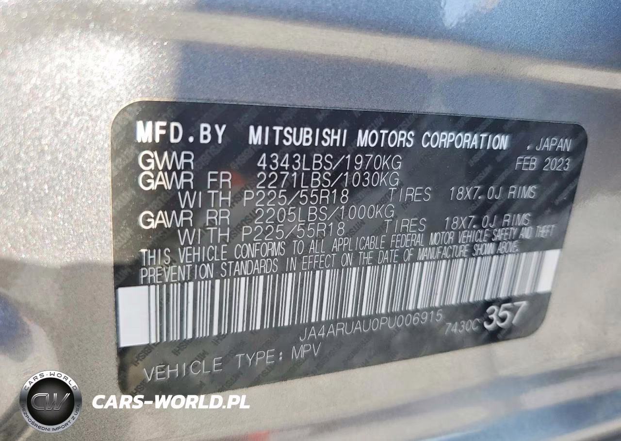 2023 Mitsubishi Outlander Sport S-Se VIN:JA4ARUAU0PU006915 - 13