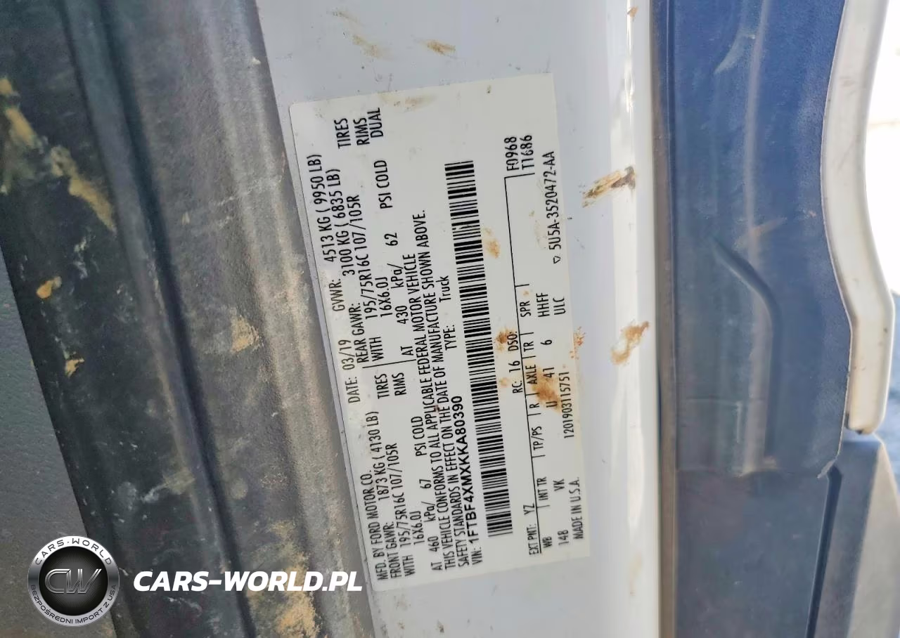 2019 Ford Transit T-350 Hd VIN:1FTBF4XMXKKA80390 - 13