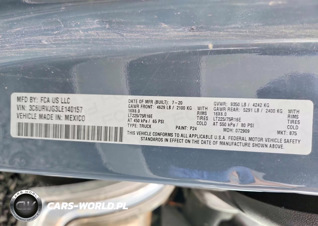 2020 Ram Promaster 3500 Delivery Van VIN:3C6URVJG3LE140157 - 13