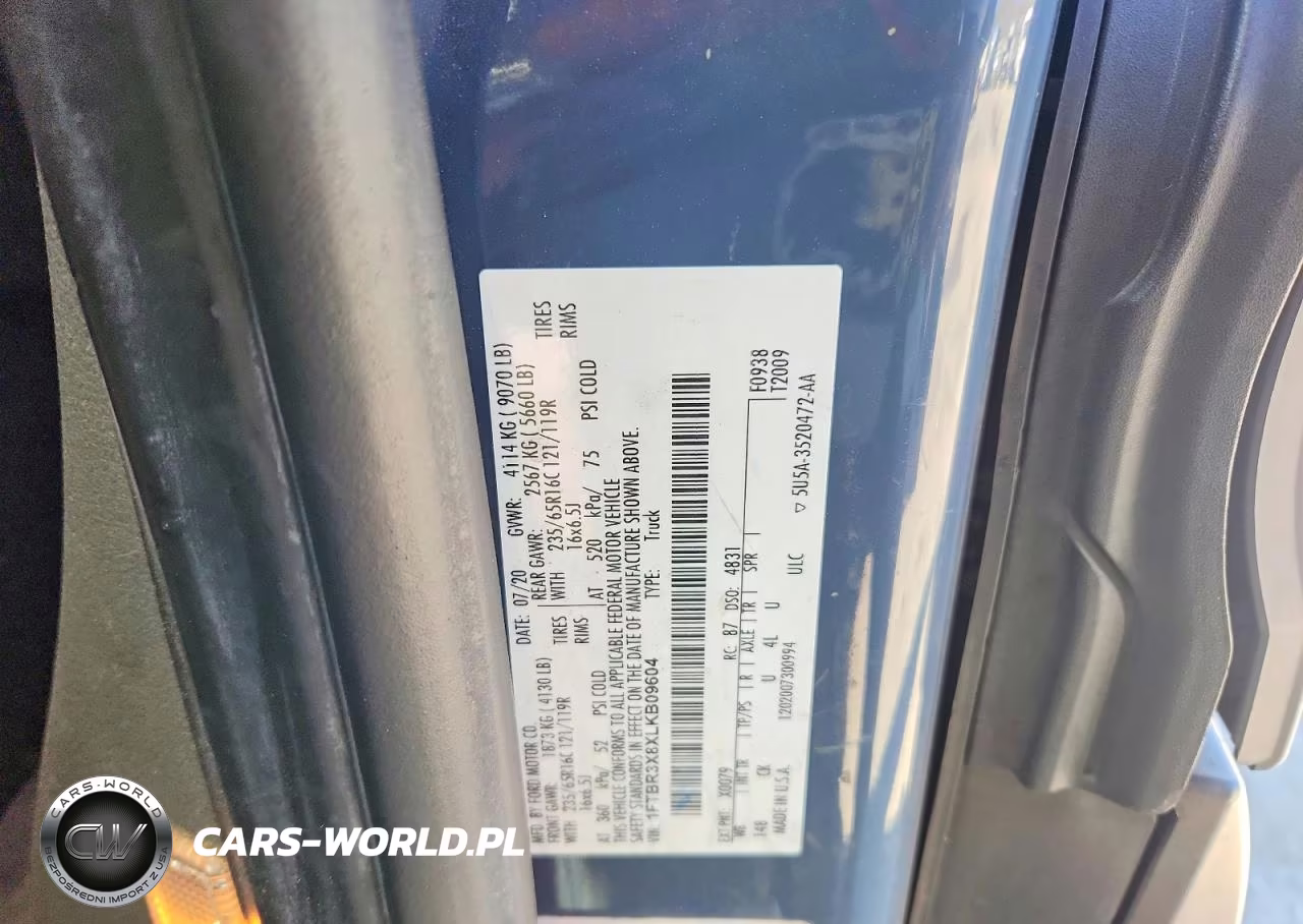2020 Ford Transit 250 Delivery Van VIN:1FTBR3X8XLKB09604 - 13