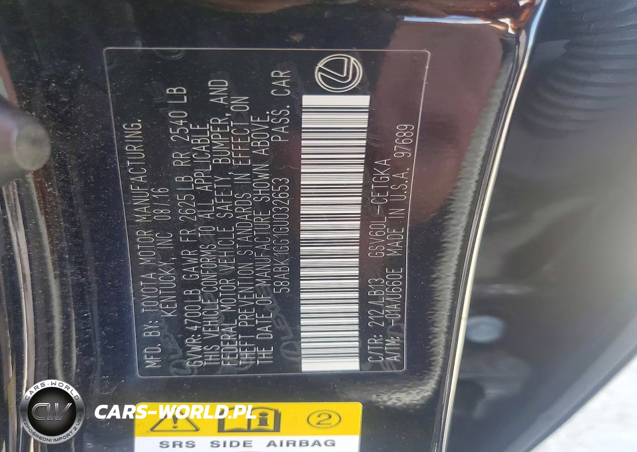 2016 Lexus Es 350 VIN:58ABK1GG1GU032653 - 12