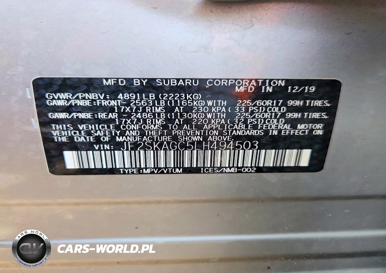 2020 Subaru Forester Premium VIN:JF2SKAGC5LH494503 - 13