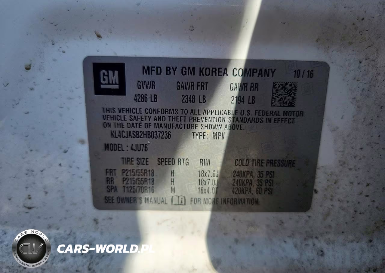 2017 Buick Encore Preferred VIN:KL4CJASB2HB037236 - 12