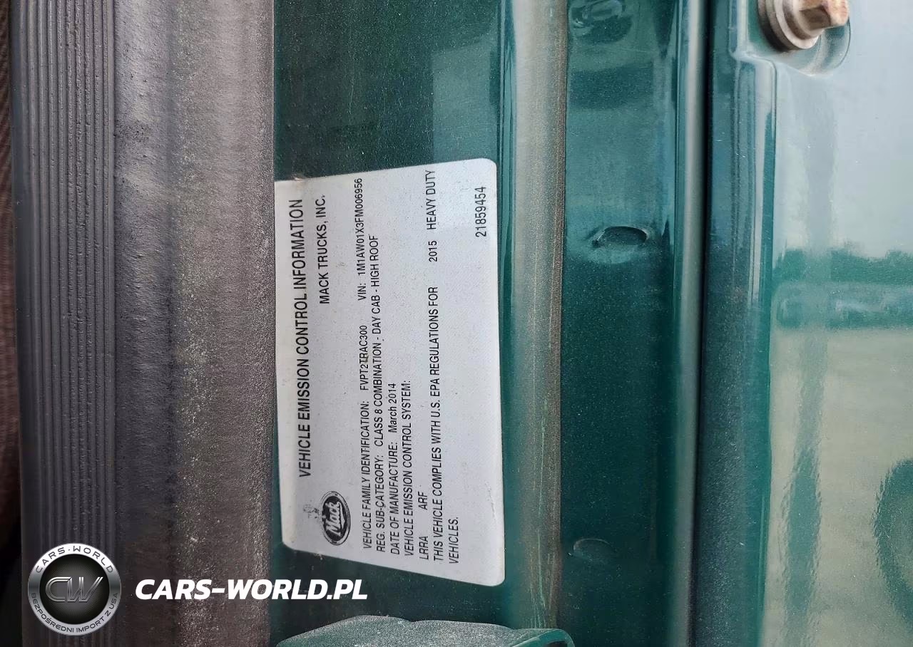 2015 Mack Cxu612 Semi Truck VIN:1M1AW01X3FM006956 - 10