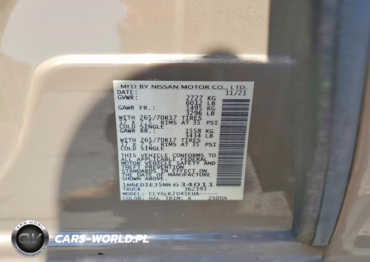 2022 Nissan Frontier Pro-X VIN:1N6ED1EJ5NN634011 - 12