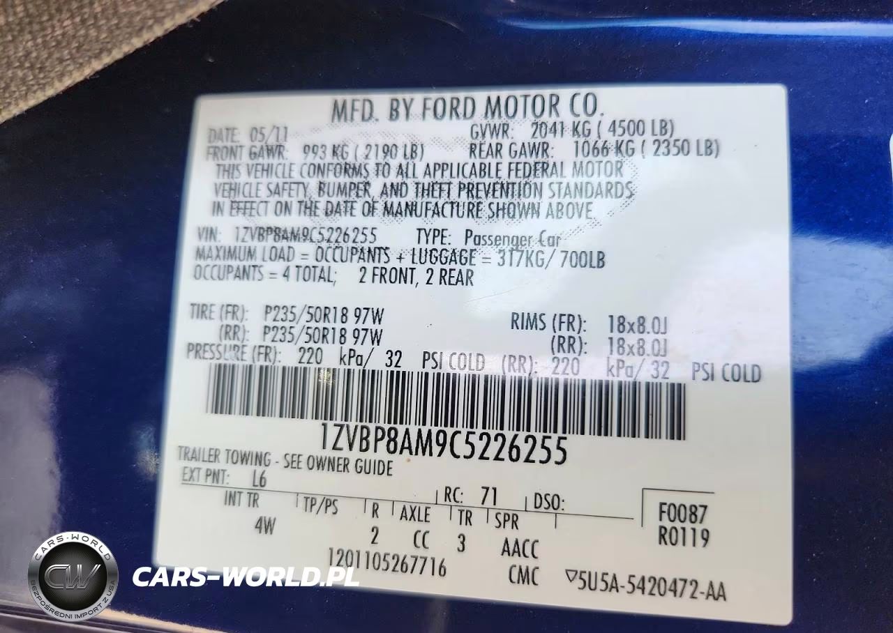 2012 Ford Mustang VIN:1ZVBP8AM9C5226255 - 13