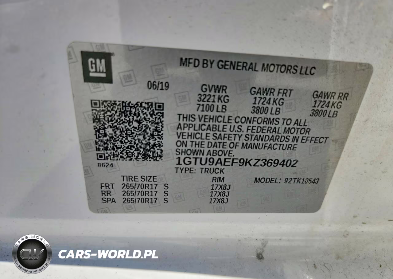 2019 GMC Sierra K1500 VIN:1GTU9AEF9KZ369402 - 13