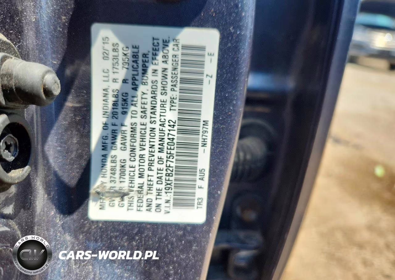 2015 Honda Civic Se VIN:19XFB2F75FE047142 - 13