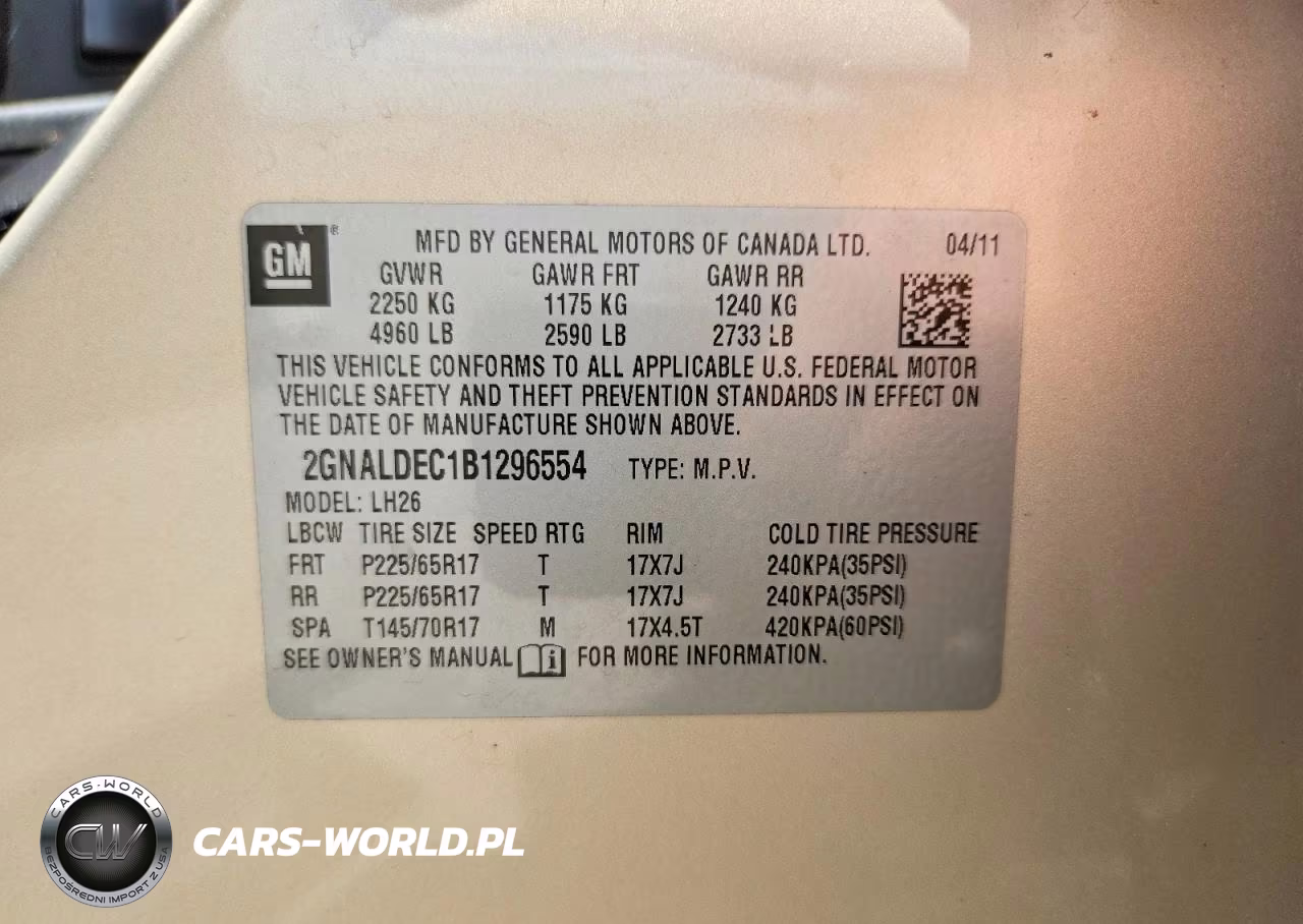 2011 Chevrolet Equinox Lt VIN:2GNALDEC1B1296554 - 14
