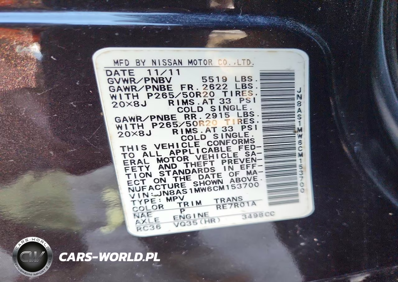 2012 Infiniti Fx35 VIN:JN8AS1MW6CM153700 - 13