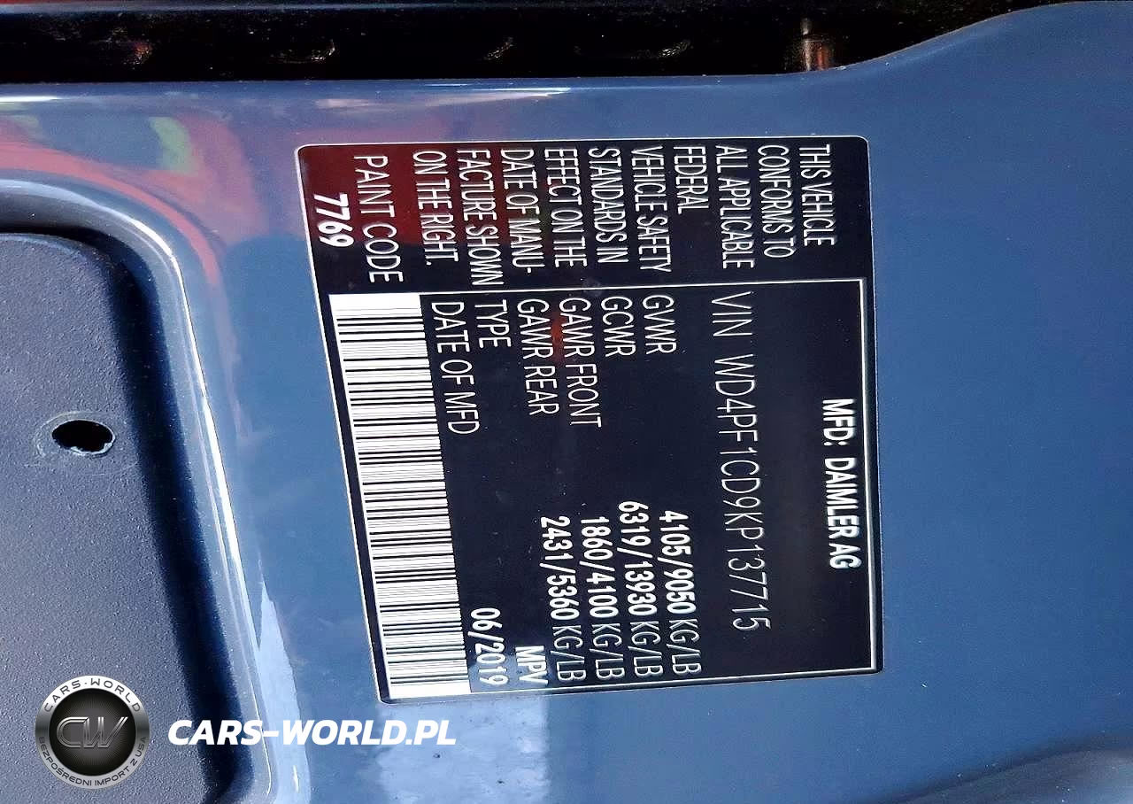2019 Mercedes Benz Sprinter 2500 VIN:WD4PF1CD9KP137715 - 13