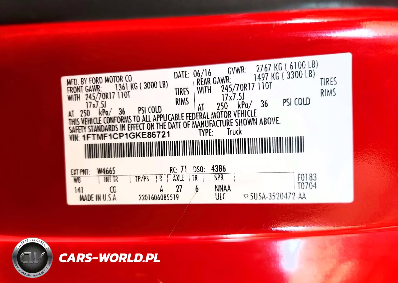 2016 Ford F150 VIN:1FTMF1CP1GKE86721 - 12