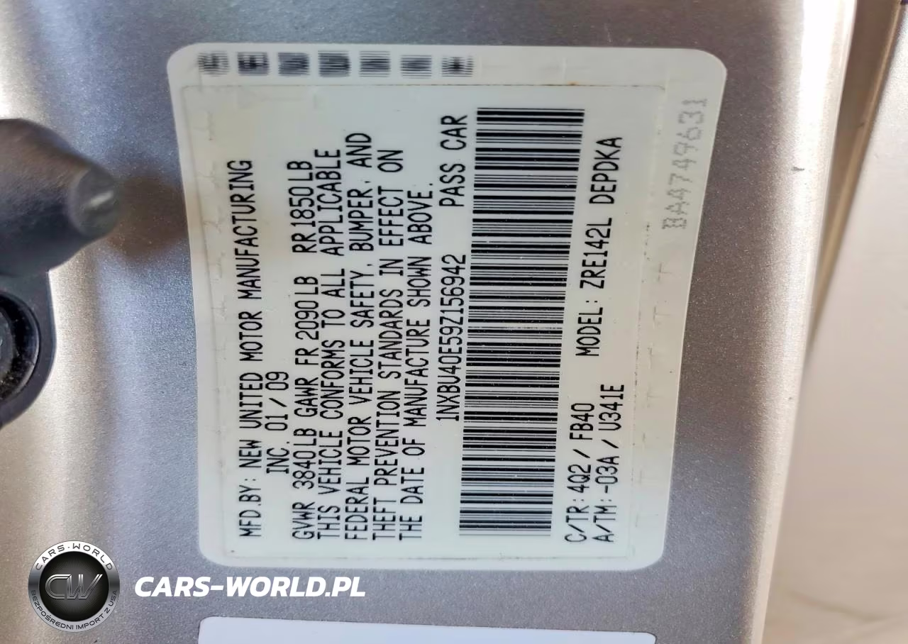2009 Toyota Corolla Le VIN:1NXBU40E59Z156942 - 12