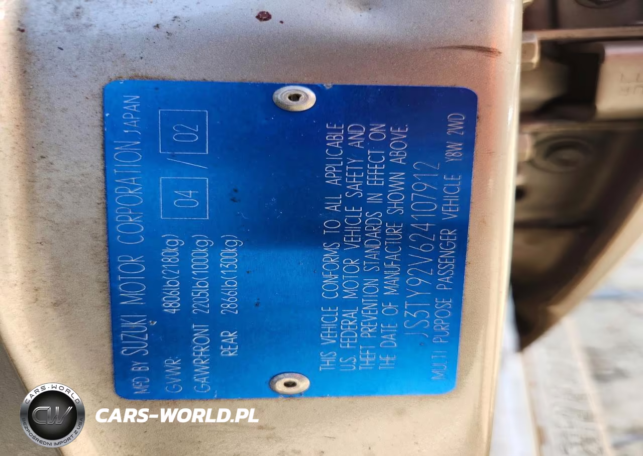 2002 Suzuki Xl7 Plus VIN:JS3TY92V624107912 - 13