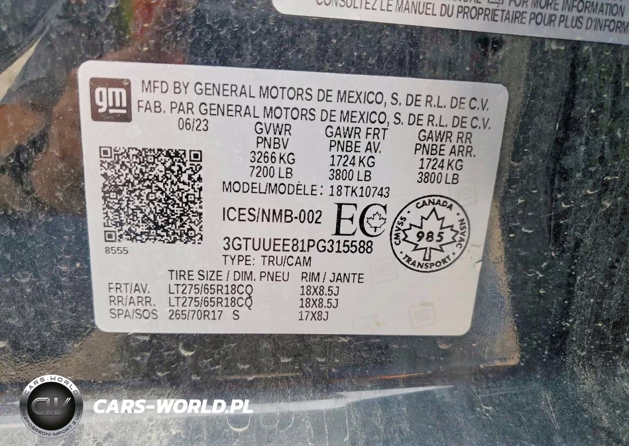 2023 GMC Sierra K1500 At4 VIN:3GTUUEE81PG315588 - 12
