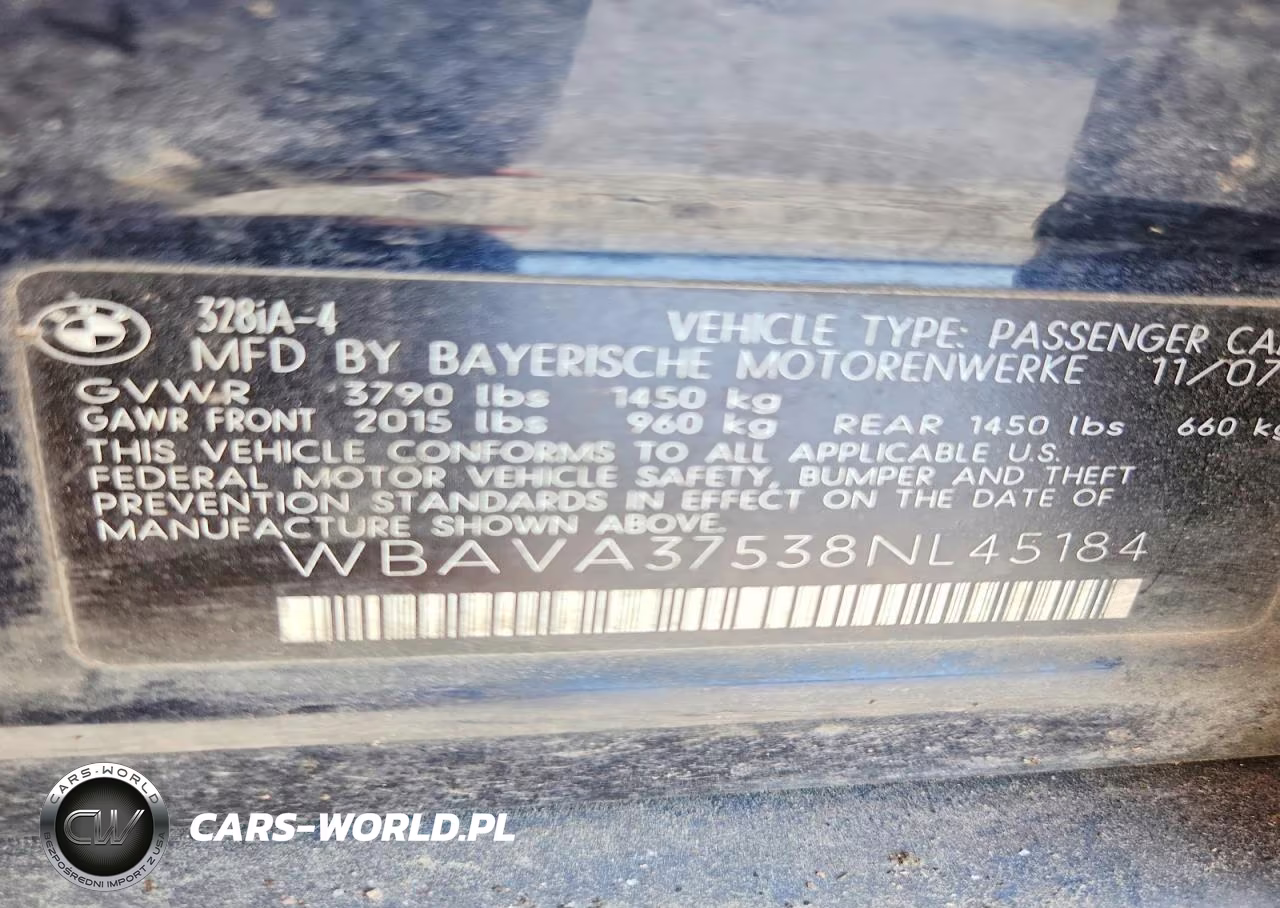 2008 BMW 328 I VIN:WBAVA37538NL45184 - 12
