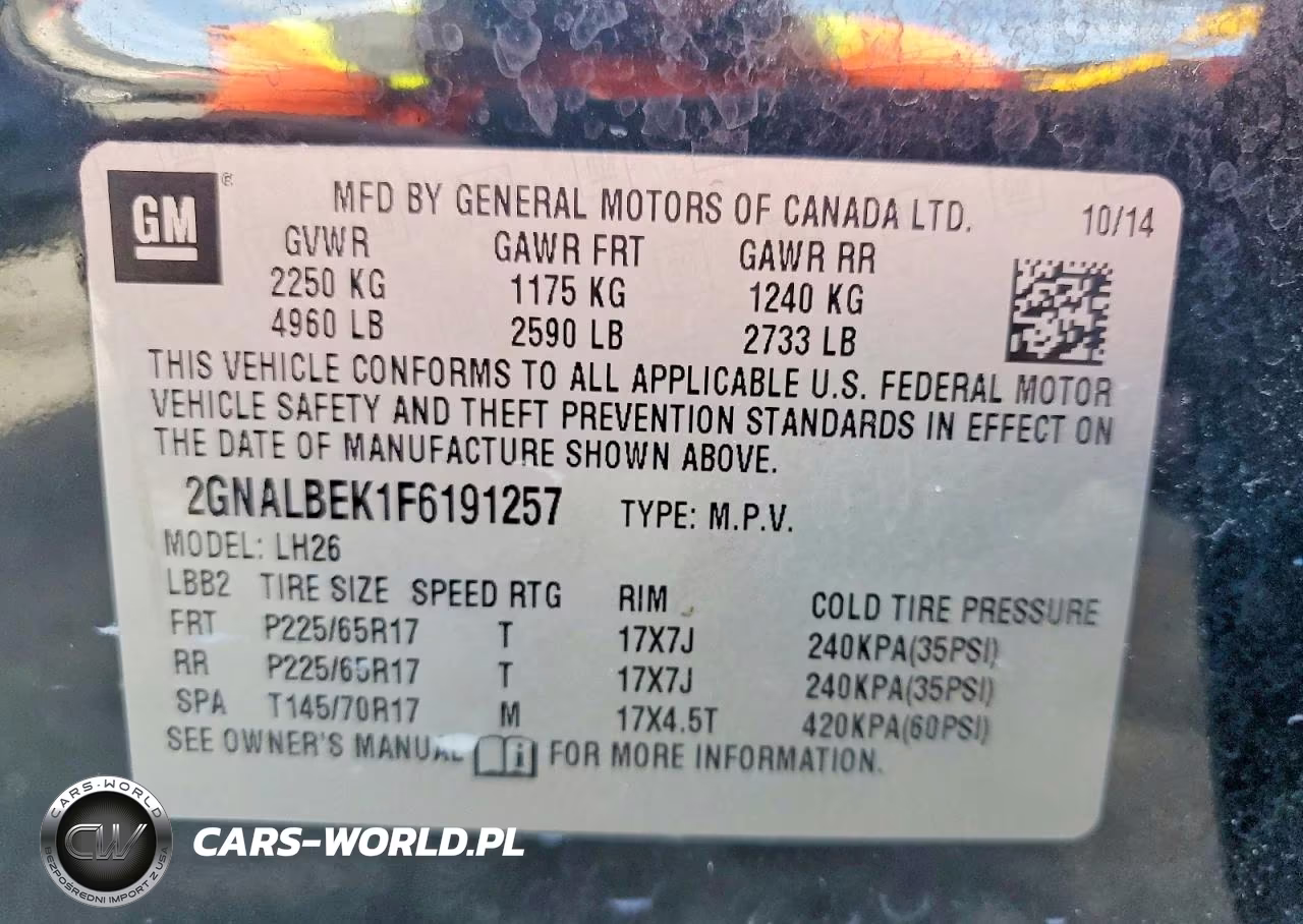 2015 Chevrolet Equinox Lt VIN:2GNALBEK1F6191257 - 13