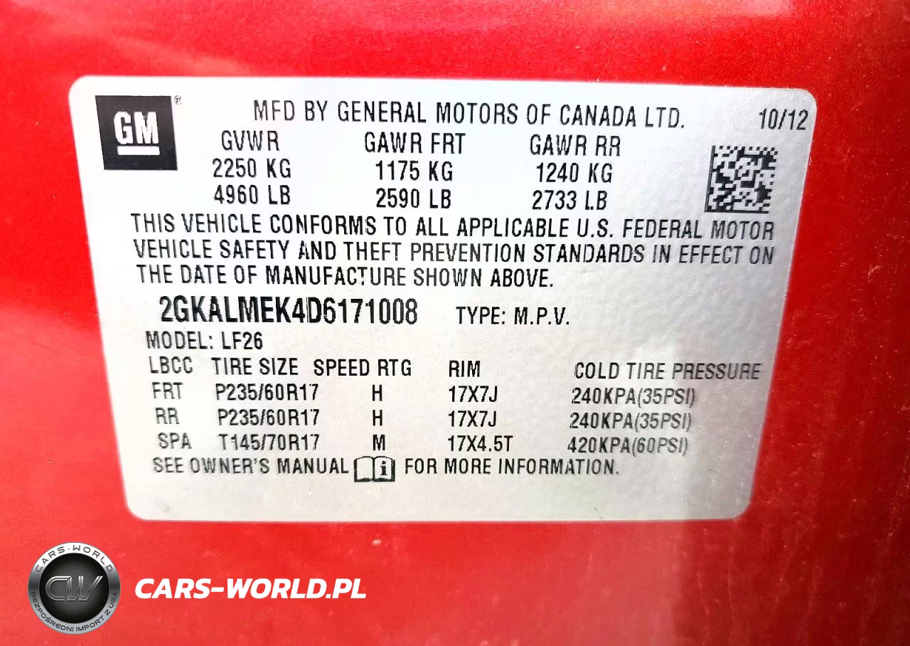 2013 GMC Terrain Sle VIN:2GKALMEK4D6171008 - 14