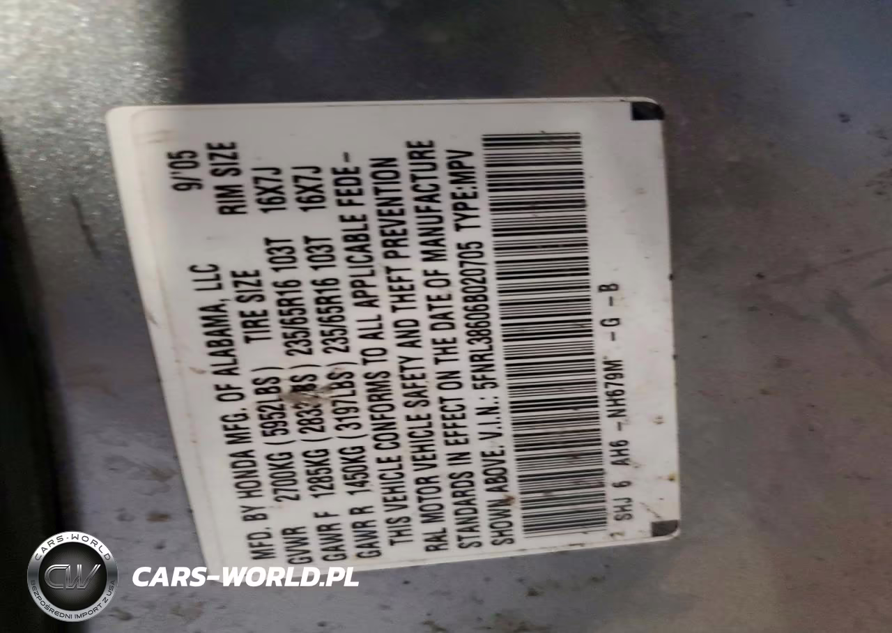 2006 Honda Odyssey Exl VIN:5FNRL38606B020705 - 13