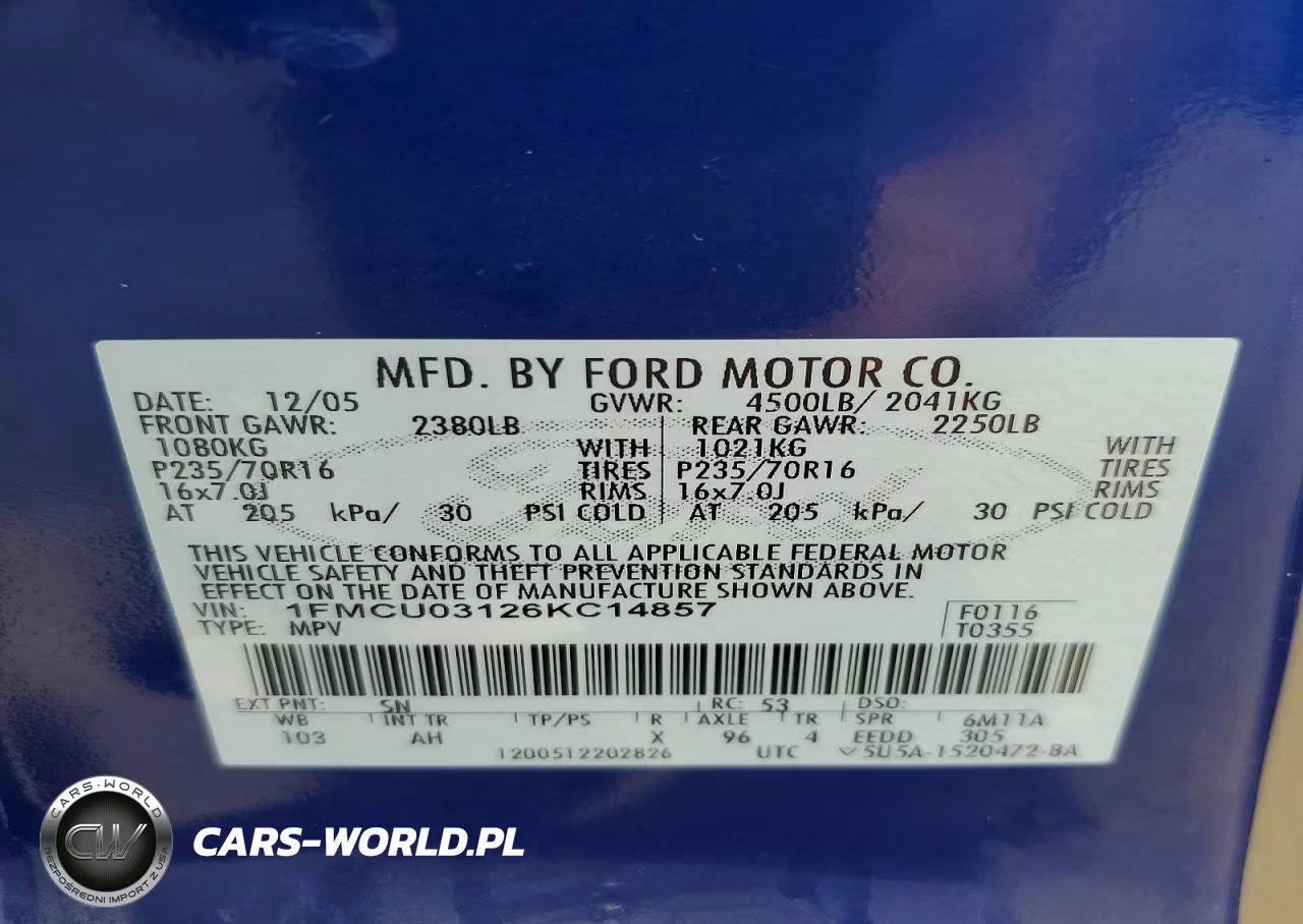 2006 Ford Escape Xlt VIN:1FMCU03126KC14857 - 12