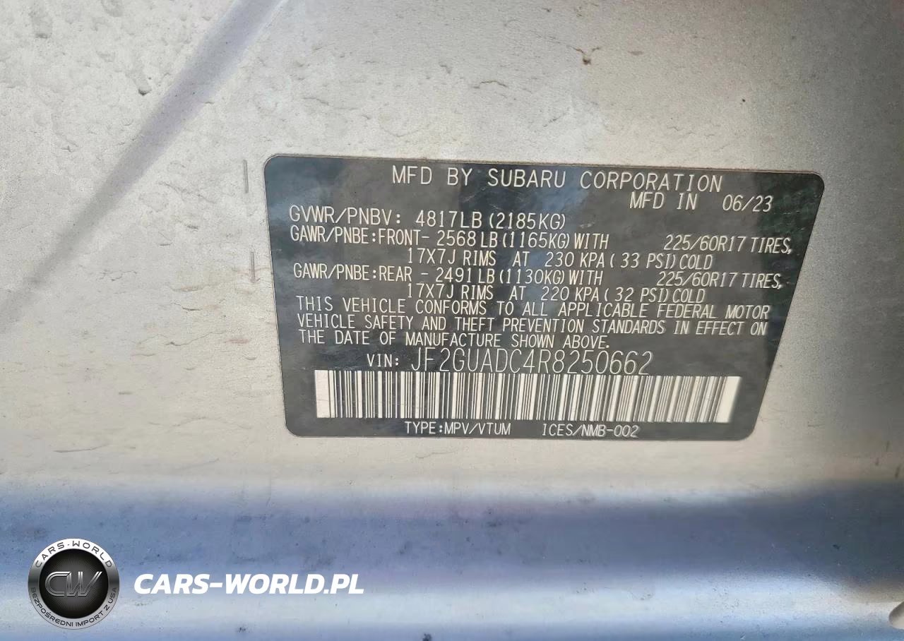 2024 Subaru Crosstrek Premium VIN:JF2GUADC4R8250662 - 12