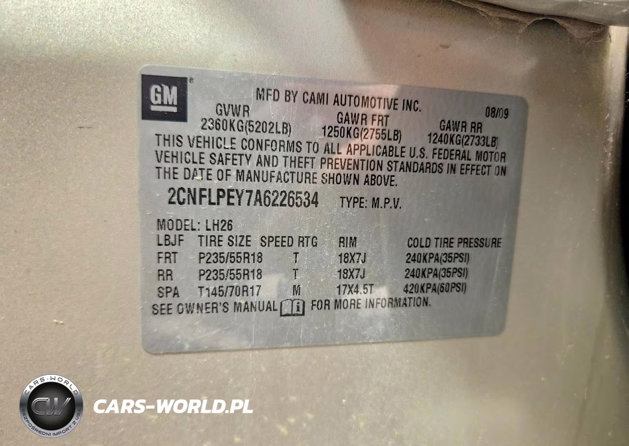 2010 Chevrolet Equinox Lt VIN:2CNFLPEY7A6226534 - 12