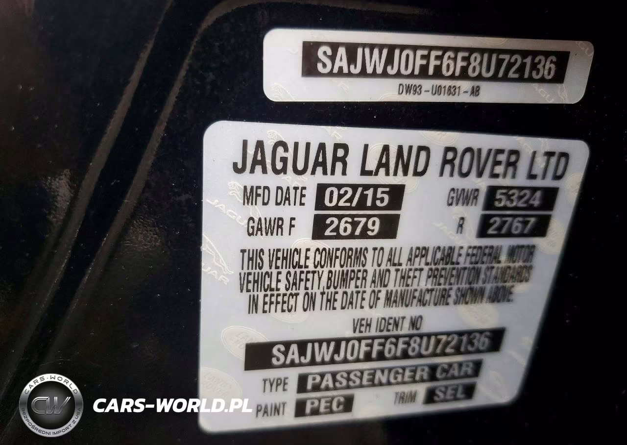 2015 Jaguar Xf 3.0 Sport Awd VIN:SAJWJ0FF6F8U72136 - 12
