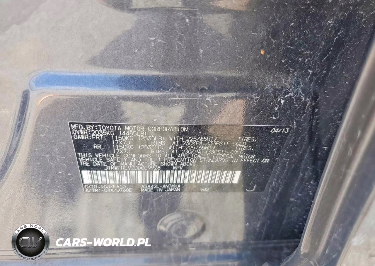 2013 Toyota Rav4 Xle VIN:JTMWFREV2DD009928 - 13