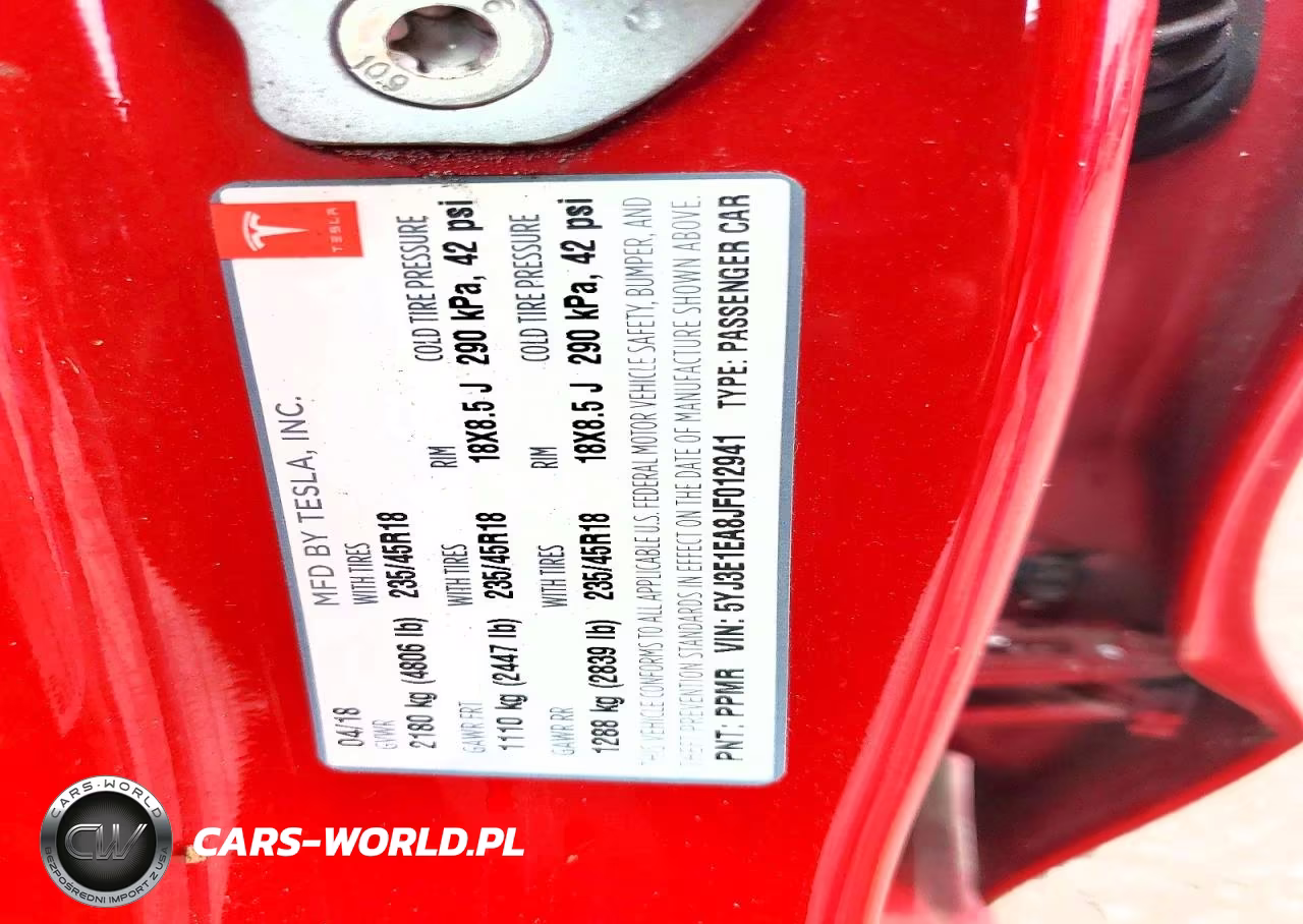 2018 Tesla Model 3 VIN:5YJ3E1EA8JF012941 - 12
