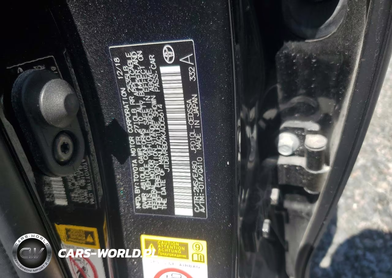 2019 Toyota Mirai Base VIN:JTDBVRBD9KA005614 - 12