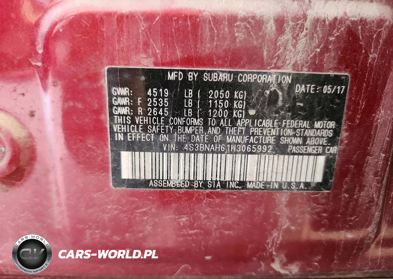 2017 Subaru Legacy 2.5I Premium VIN:4S3BNAH61H3065992 - 13