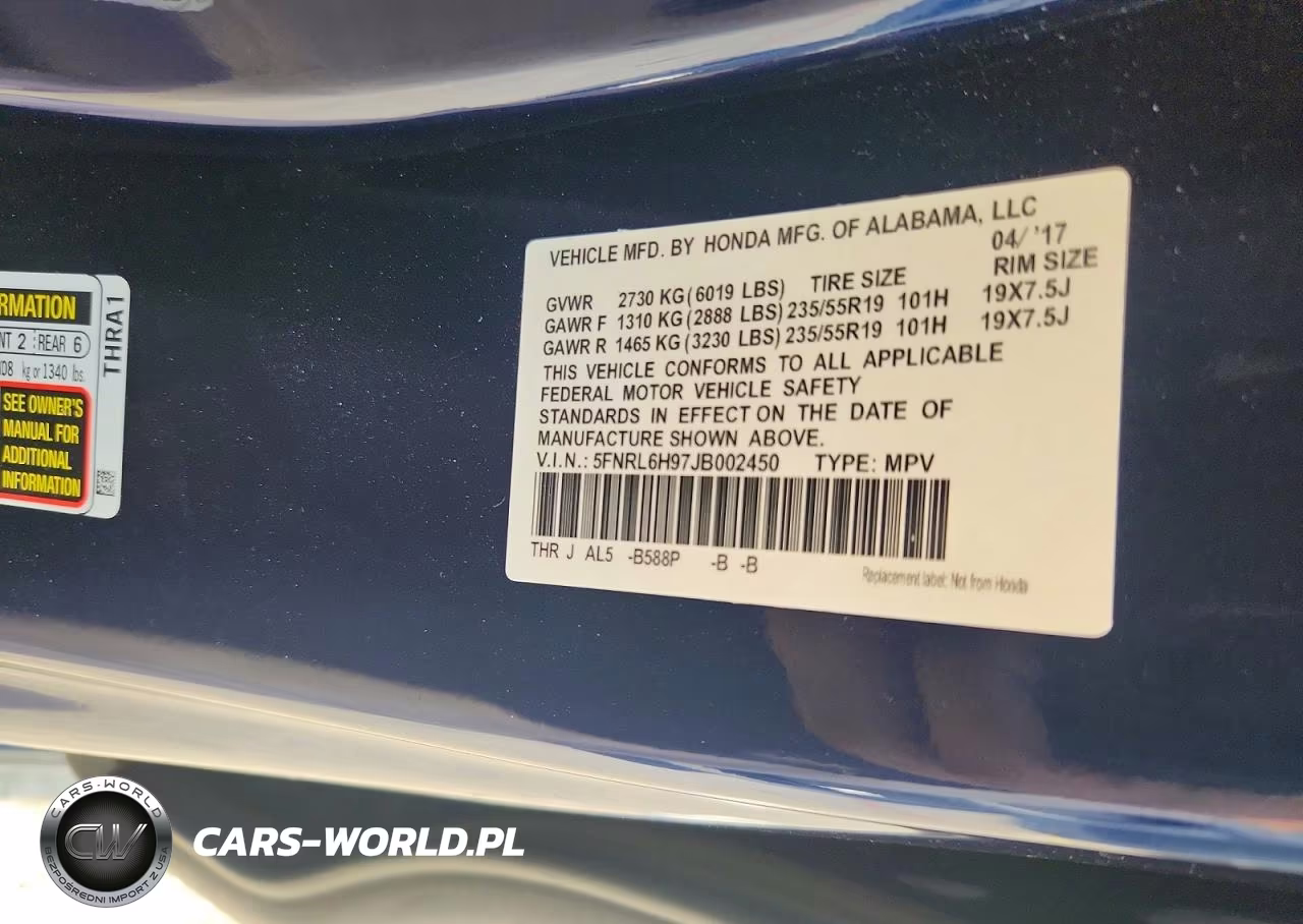 2018 Honda Odyssey Elite VIN:5FNRL6H97JB002450 - 13