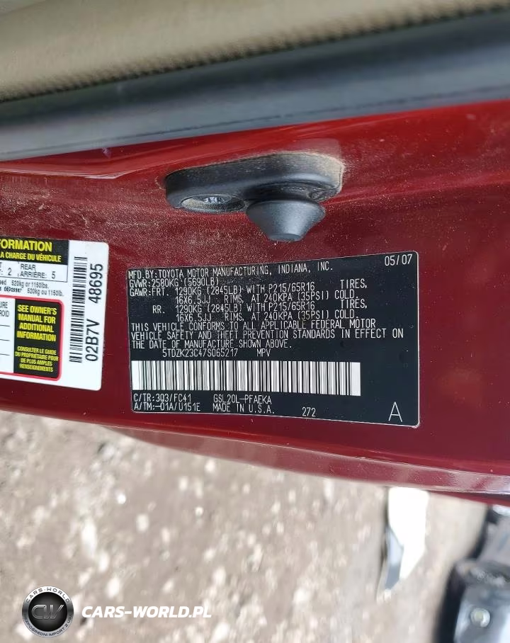 2007 Toyota Sienna Le 7-Passenger VIN:5TDZK23C47S065217 - 13