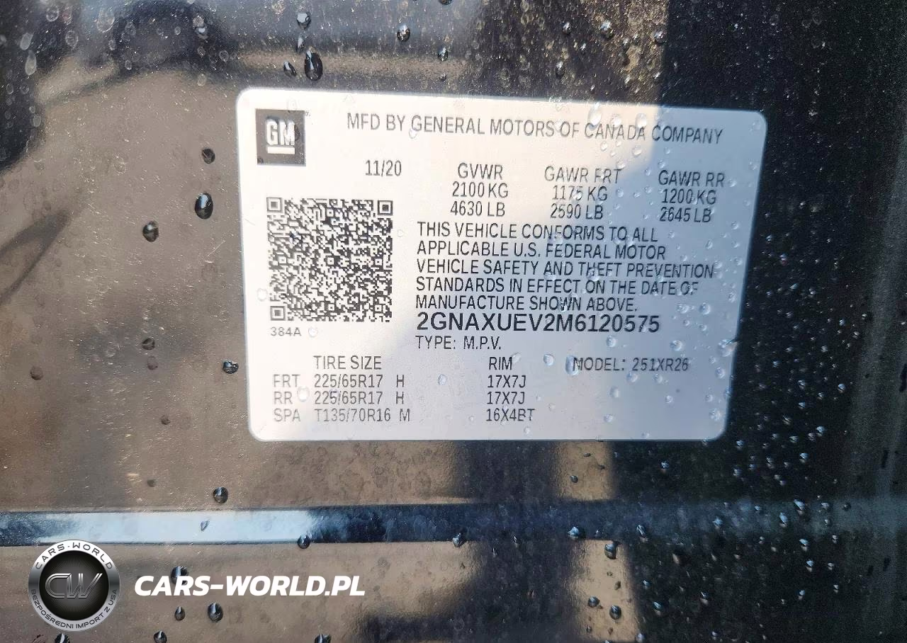 2021 Chevrolet Equinox Lt VIN:2GNAXUEV2M6120575 - 14